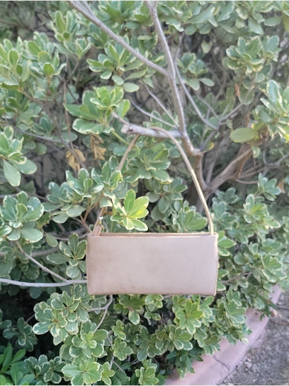 Faux Suede Rectangle handbag with changable shoulder strap - Picture 2 of 11